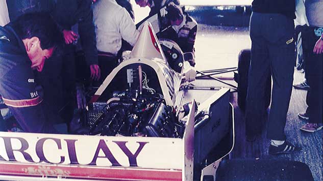 BMW being worked on in garage