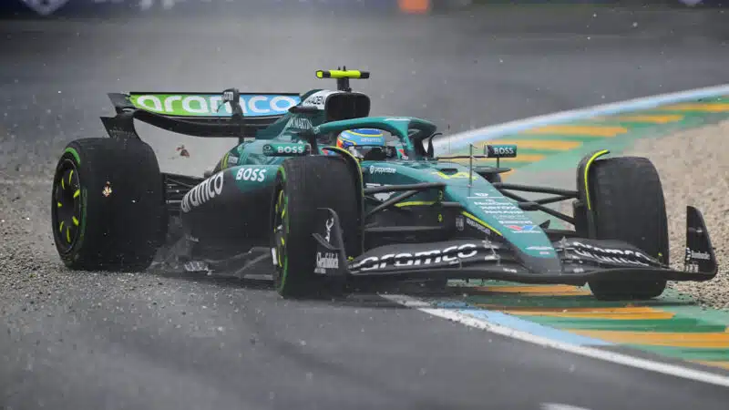 Fernando Alonso loses control of Aston MArtin in 2025 F1 Australian Grand Prix