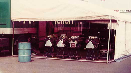 Four Tyrrel Cosworth DFV's