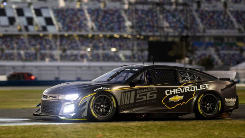 Garage 56 NASCAR Le Mans car testing at Daytona