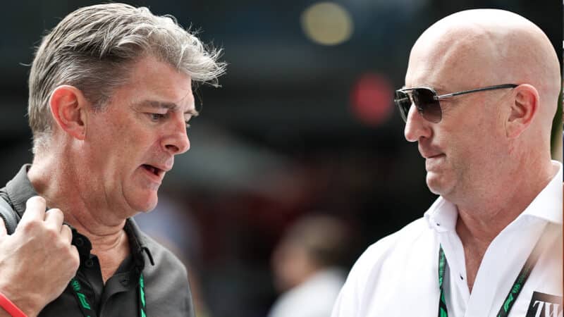 Graeme Lowdon with Dan Towriss at the 2025 F1 Australian Grand Prix