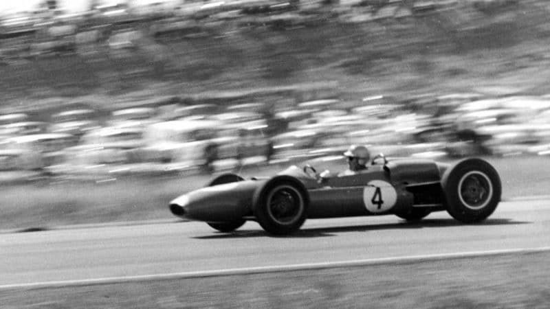 Jack Brabham in his F1-BT3-derived Brabham BT4