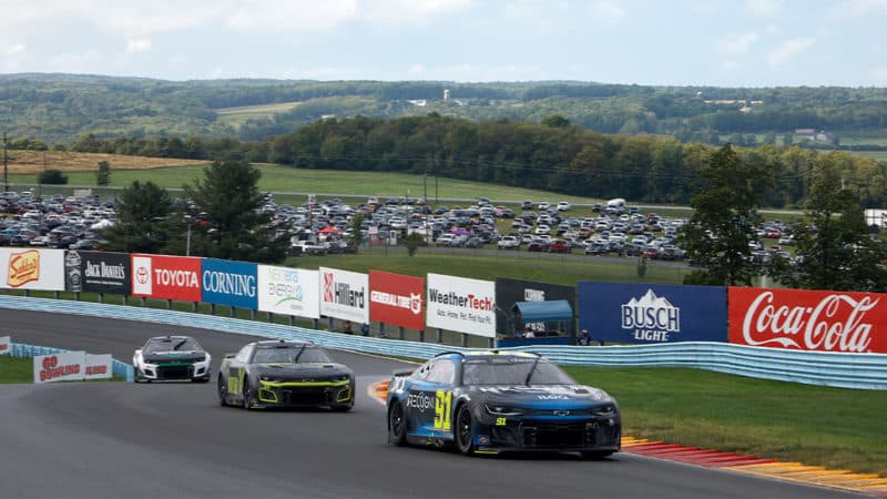 Kimi-Raikkonen-driving-at-the-2022-Watkins-Glen-NASCAR-race