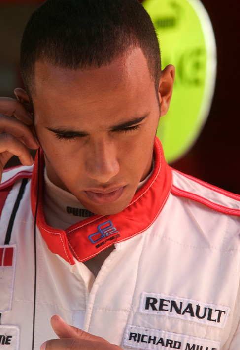 Lewis Hamilton ahead of GP2 practice in 2006 Turkish round