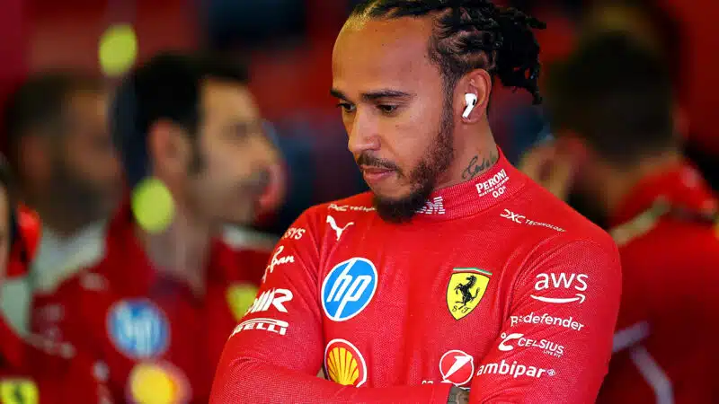 Lewis Hamilton looks thoughtful ahead of the 2025 F1 Australian Grand Prix