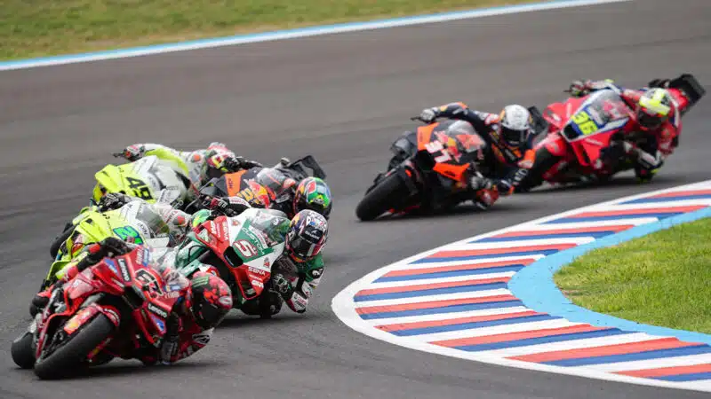 Pecco Bagnaia leads Johann Zarco in 2025 MotoGP Argentine Grand Prix