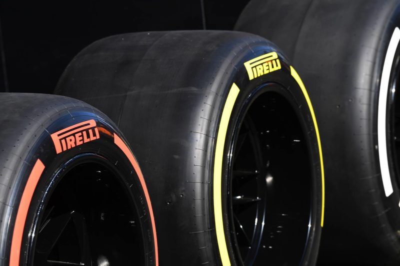 New 18in tyres during 2022 pre-season test at the Circuit de Barcelona Catalunya