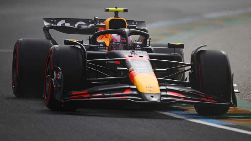 Red Bull of Liam Lawson in 2025 F1 Australian GP qualifying